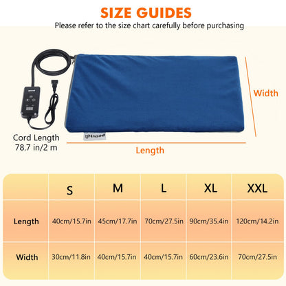 Pecute Cat Heating Pad Indoor, 6 Adjustable Temperature with Timer, Dog Heating Pad with Dual-Resistant Cable, Waterproof Layer, Heated Cat Bed Mat Blanket, Electric Pet Heated Pads for Cats Dogs