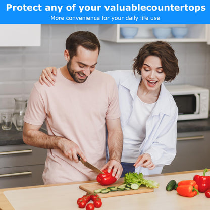 YOFUGA Silicone Mats for Kitchen Counter 47.2"x23.6"x0.08”, Largest Heat Resistant Mats for Countertop, Kitchen Island Silicone Protector Placemats Nonslip Extra Large Counter Mat (Translucent)
