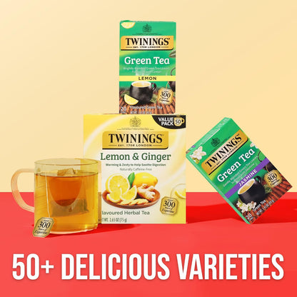 Twinings Lemon Green Tea - Refreshing Herbal Blend | 20 Count Tea Bags