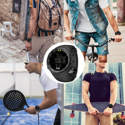 PALADA Men's Digital Sports Watch Waterproof Tactical Watch with LED Backlight Watches for Men (Black)