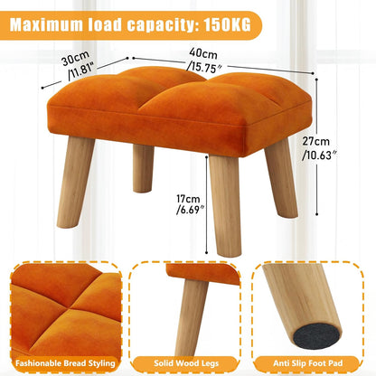 15.74" D11.81" W10.62" UHBD032J YMYNY Footstool, Small Ottoman Stool Chair, Modern Padded Sofa Seat Foot Rest Stool