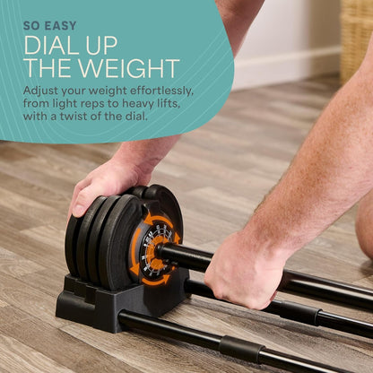 LifePro Adjustable Dumbbell Set, 3-in-1 Triform Barbell Kettlebell Weight Set — 2 to 43 lbs Turn-Dial Quick Adjust Weights for Home Gym, Compact Hand Weights for Women and Men