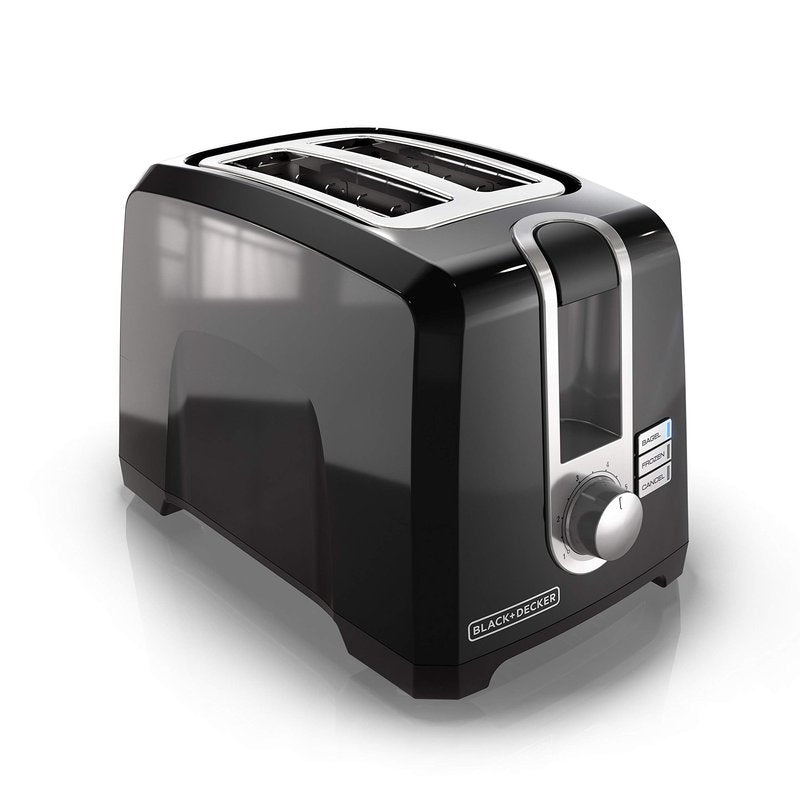 BLACK+DECKER 10-Speed Countertop Blender with 48oz Glass Jar and 4-point Stainless Steel Blade and BLACK+DECKER 2-Slice Extra Wide Slot Toaster