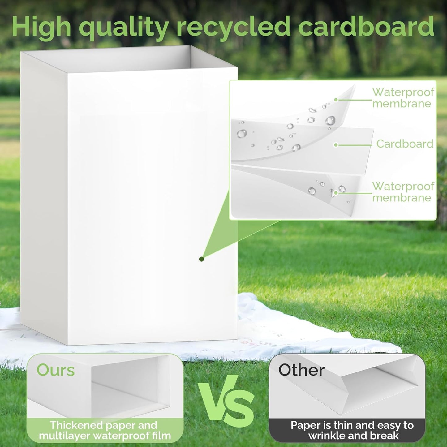 4 Pack 30 (30" 14" 14" Magicheap Extra Large Disposable Trash Cans, Reusable Portable Garbage Can, Gallon H x W x D)