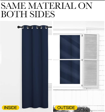 NICETOWN Blackout Curtain Panels - Thermal Insulated Navy Drapes | 2 Panels, 29" x 20" for Bedroom