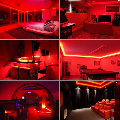 Areful 16ft 360 Red LED Lights, Rope Lights, Flexible and Connectable Strip Lighting, Waterproof for Indoor Outdoor