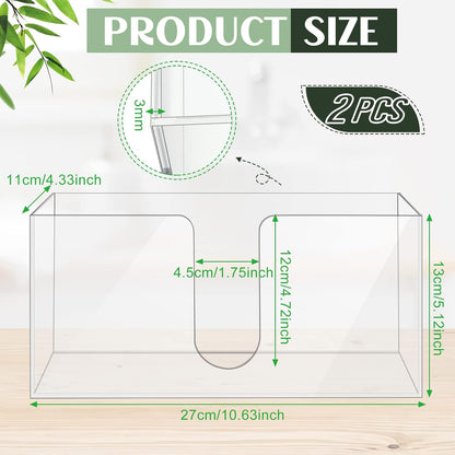 2 Countertop Mumufy Pcs Acrylic Fold Paper Towel Dispenser Napkins Dispenser Napkin Holder Multifold Disposable Acrylic