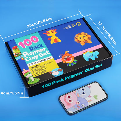 CiaraQ Polymer Clay Kit, Mini Modeling Clay Set for Kids/Beginners/Artist, 100 Colors