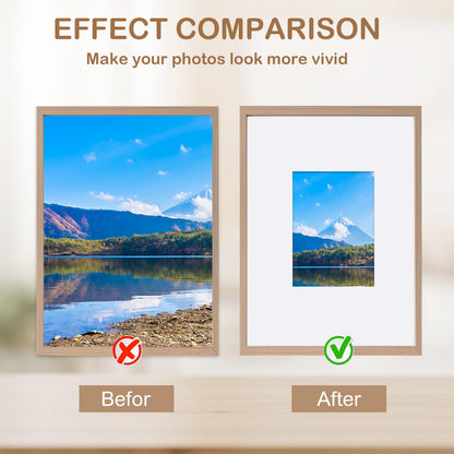 Prudiut 15 Pack 11x14 White Picture Mats, Frame Mattes for 5x7 Pictures Display Photo Frame Mat Core Bevel Cut Mat Board Show Kit for Photos, Prints, Artworks