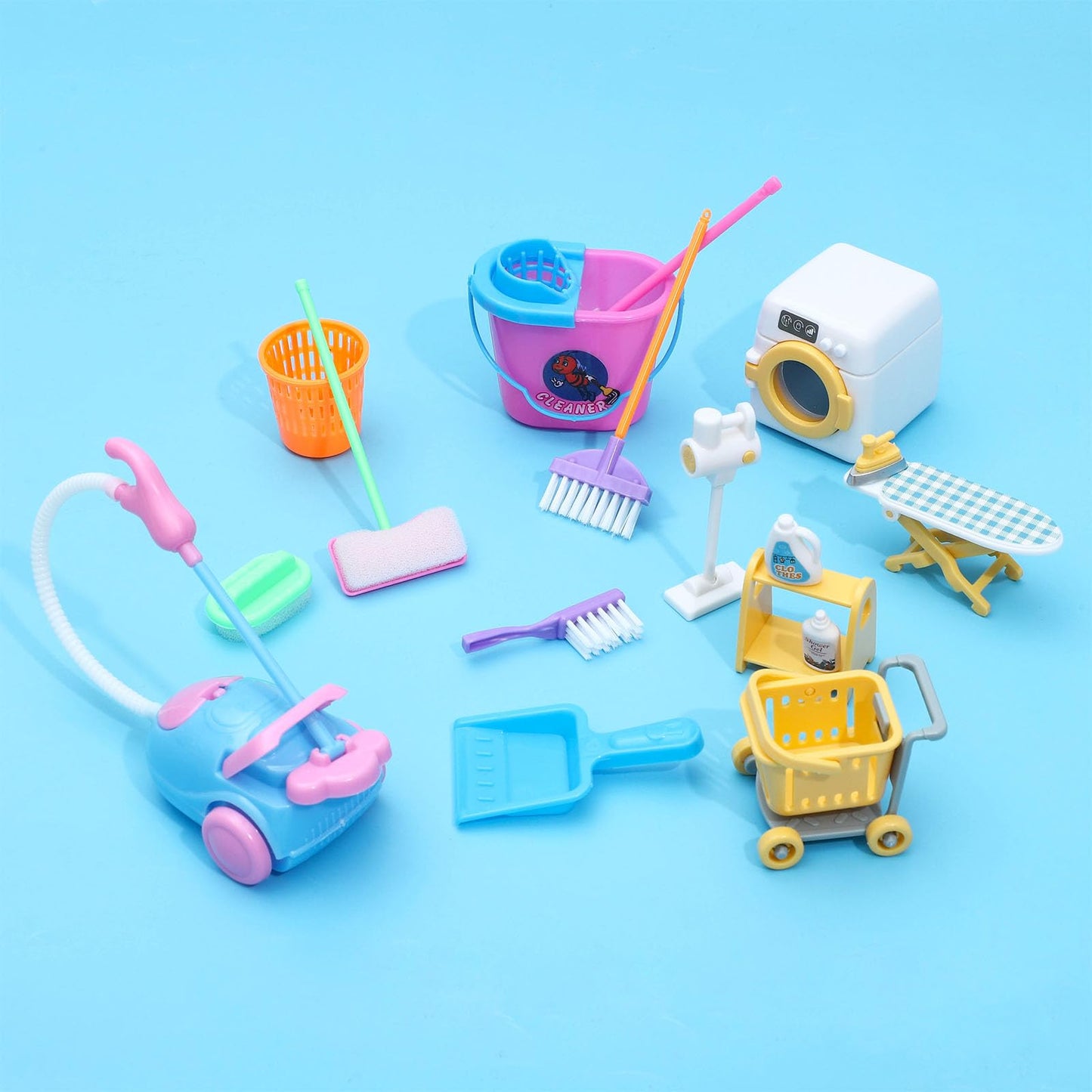 ONEST 22 Pieces Mini Housework Cleaning Supplies Miniature House Accessories Mini House Furniture Decoration Accessories