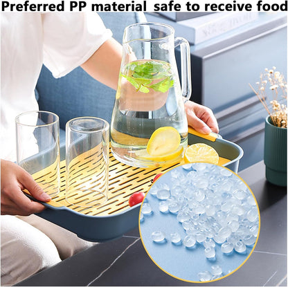 Eco-Friendly PP Dish Tray Drying Rack, Double-Layer Plastic Drainage Rack for Kitchen Countertops