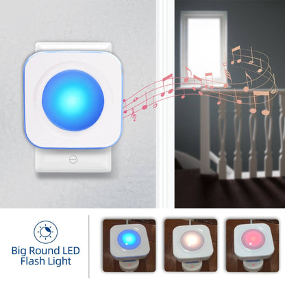 Wireless Doorbell 1200 feet Waterproof Door Bell with Flash LED Light 36 Melodies 4 Volume Levels (2 Receivers& 1 Touch Button, White JSIEEM)