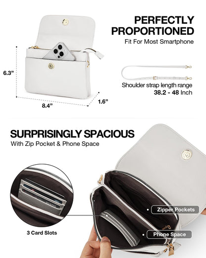 CHOLISS Small Crossbody Bags for Women, Vegan Leather Cell Phone Purse, Mini Travel Purse with Adjustable Strap