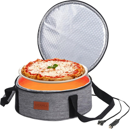 12V/24V/110V, Round Food Warmer Electric Casserole Carrier - Large Heated Lunch Bag for Car Truck, Thermos for hot food