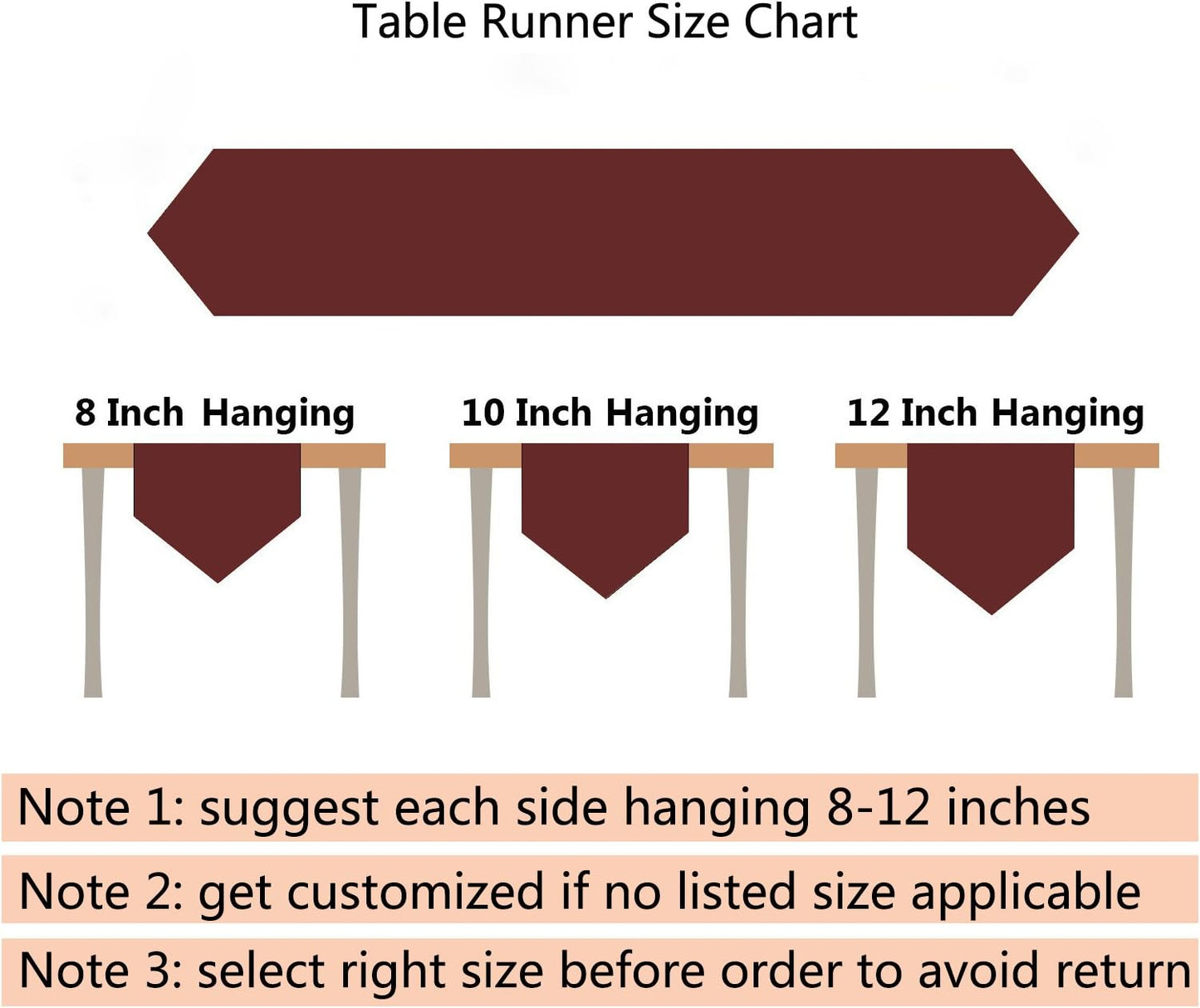 Simhomsen Burgundy Lace Table Runner, 16 × 108 Inch Long
