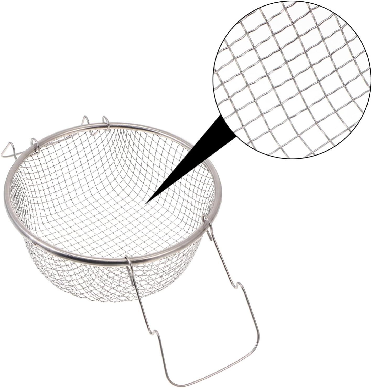 Potato Cooking Strainer, Stainless Steel Frying Basket, Foldable Colander for Steaming, Straining, Rinsing