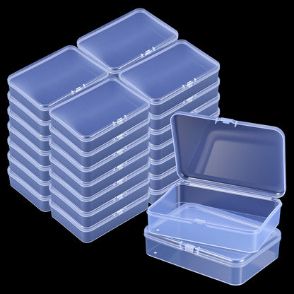 30 Pcs Clear Plastic Containers for Beads, 4.1" L x 3" W x 1" H Bead Containers for Organizing, Hinged Lid Bead Box Organizer Set for Jewelry Crafts & Supplies, Beads Organizers and Storage