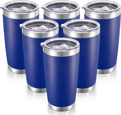 20 oz 20oz 6 pack Tumblers Bulk Stainless Steel Tumbler with Lid Double Wall Vacuum Insulated Coffee Mug Powder Coated