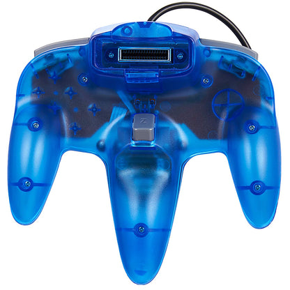 KIWITATA 2 Pack Classic N64 Controller, Retro N64 Remote Wired Game Pad Joystick Controller for N64 System Console Clear Blue