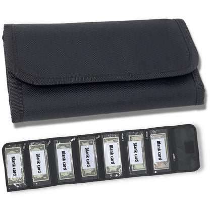 Money organizer for cash 7 slots money holder with blank card, Cash holder wallet organizer for Budgeting, Traveling, Saving, Receipts, Coupons and Tips (Black)