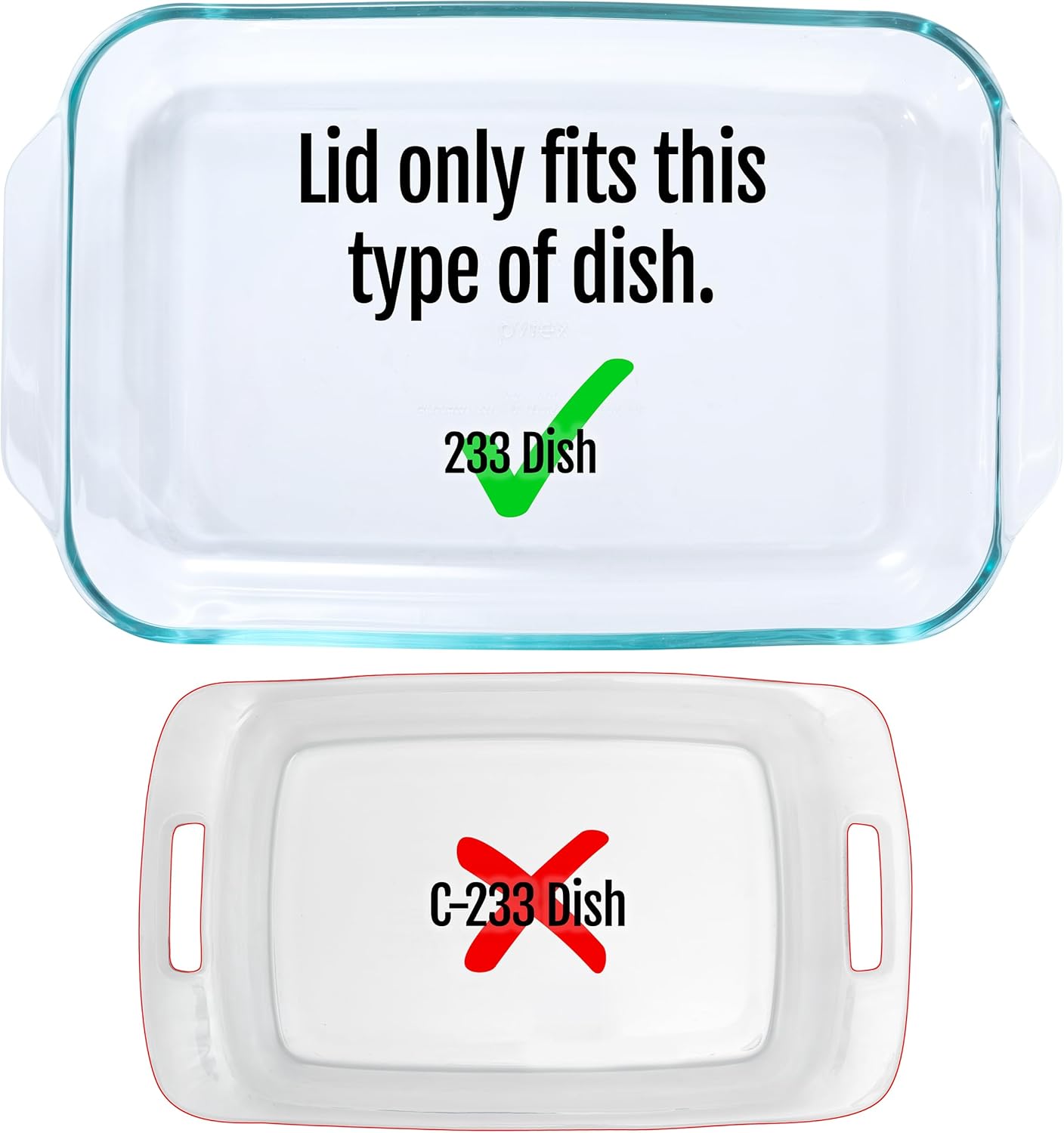 Replacement Lid Cover for Pyrex 3 QT Glass Baking Dish, Casserole Container 233-PC (Blue)