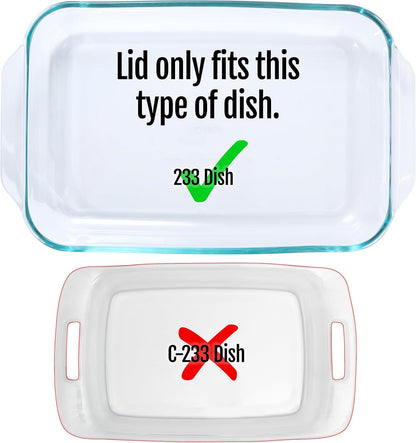Replacement Lid Cover for Pyrex 3 QT Glass Baking Dish, Casserole Container 233-PC (Blue)