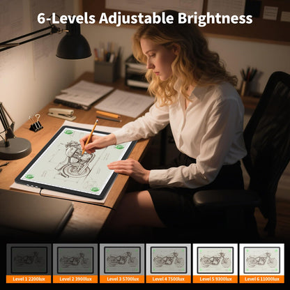 Elice Magnetic A4 Light Board for Diamond Painting, Ultra-Thin Tracing LED Light Box with Side Buttons, Super Bright Diamond Art Light Pad, Light Table for Drawing, Sketching, Weeding Vinyl - Black