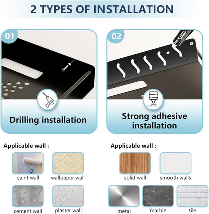 Floating Shelves for Projector, Metal Wifi Router Shelf, Wall Mount for Cable Box, DVD Player, TV Box/Game Console