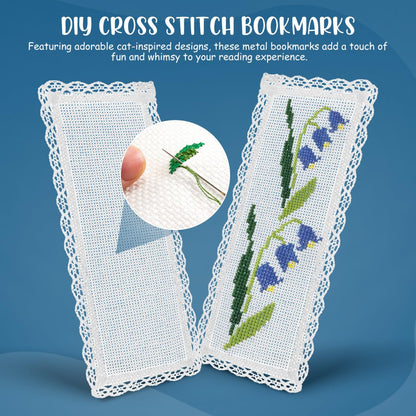 EXCEART Cross Stitch Bookmarks 10Pcs Blank Embroidery Bookmarks for DIY Sewing Crafts Lightweight Book Accessories for Students Readers