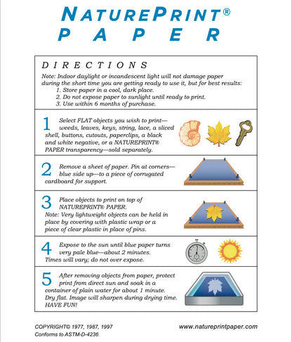 Nature Print Paper - 5 x 7 inch - Pack of 30