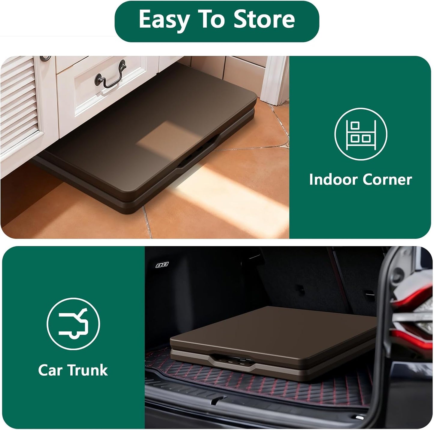 48" 24" Folding Table x - Heavy Duty Fold-in-Half Plastic Table with Adjustable Height, Portable Utility Tables
