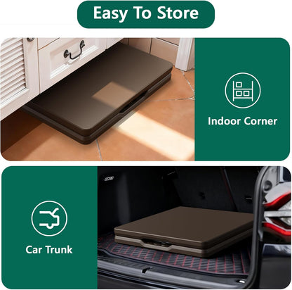 48" 24" Folding Table x - Heavy Duty Fold-in-Half Plastic Table with Adjustable Height, Portable Utility Tables