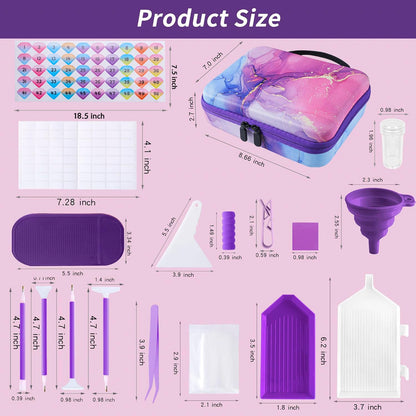LYMUSUMI 30 Slots Diamond Art Storage Containers for Adults Portable Bead Storage Boxes for Diamond Painting Accessories and Tools