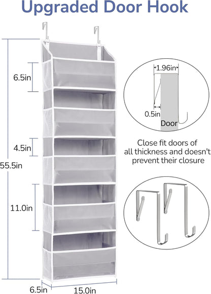 1 Pack 5 10 44 lbs 5 ULG Over Door Organizer with Large Pockets Mesh Side Pockets, Weight Capacity Hanging Storage