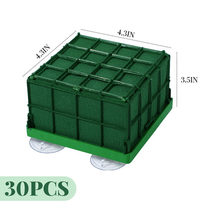 Boao 2 Pieces Floral Foam Cage Rectangle Flower Cage Holders with Floral Foam Flower Arrangement Supplies for Fresh Flowers Wedding Decorations 4.3 x 4.3 x 3.5 Inch