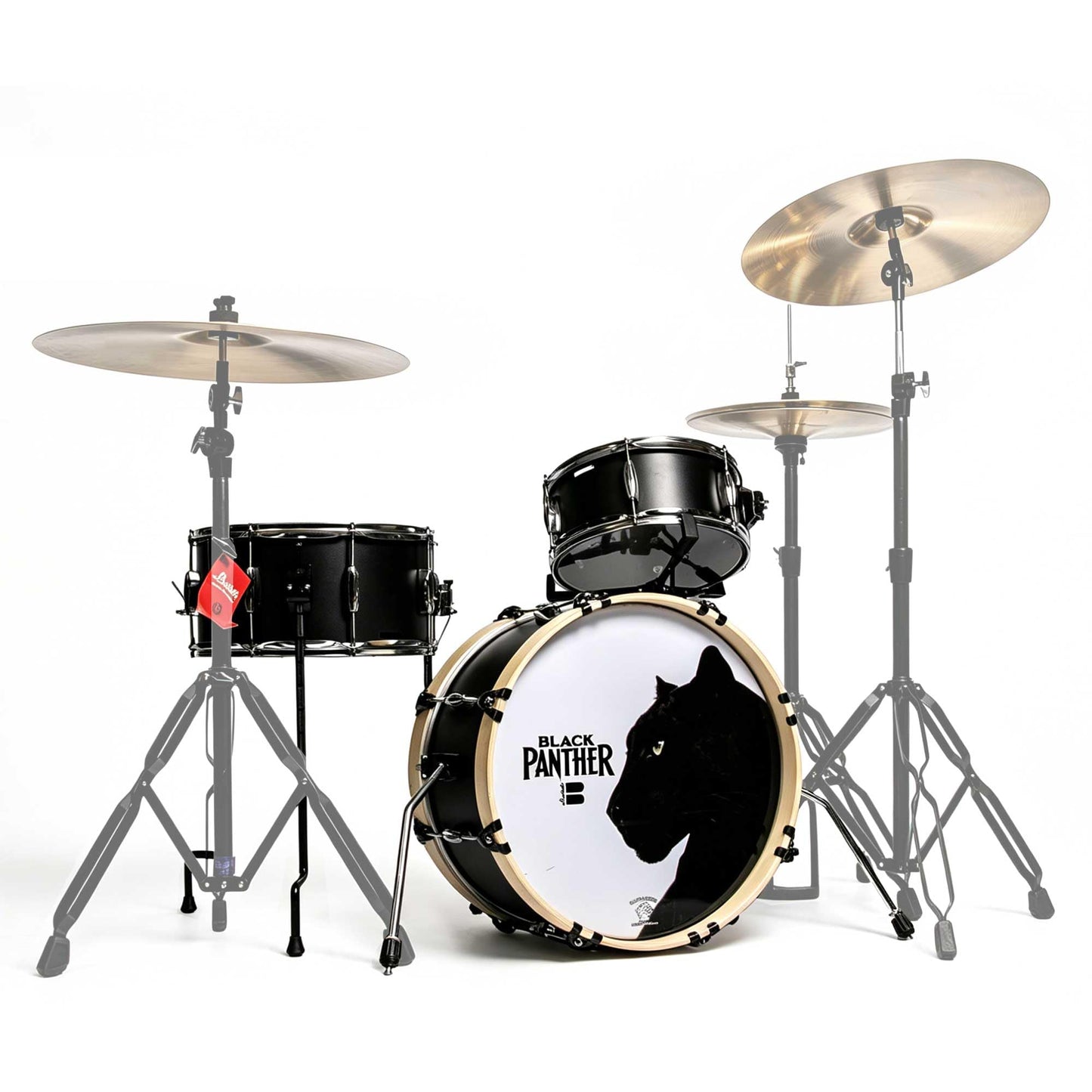 Beatello Black Jaguar 318 Series 3-Piece Drum Set, All-Metal Carbon Steel, 18" Bass Drum, 14" Tom, 12" Floor Tom/Snare, Pro Jazz, Studio & Live Kit