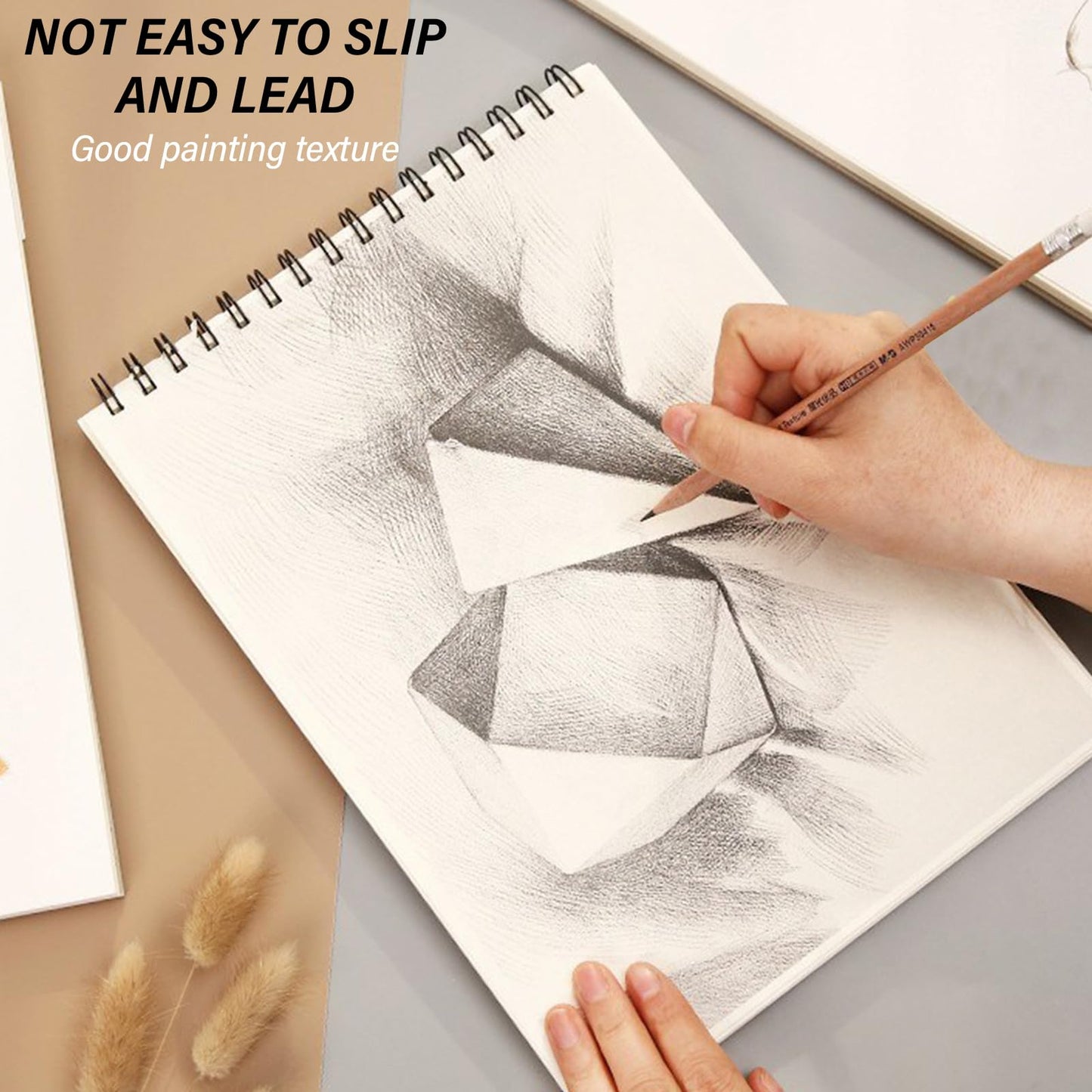 Deokke Sketchbook Top Spiral Bound Sketch Pad, 9 x 12 inch,100GSM Thick Paper,50 Sheets 100 Pages,Art Sketch Book Aesthetic Cute Drawing Writing Paper for Girls Women-Sun Moon