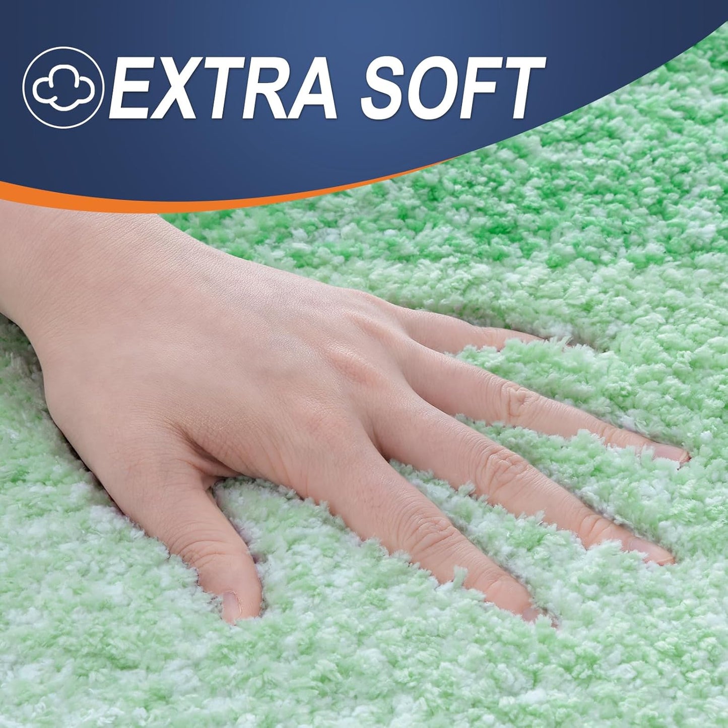 OLANLY Luxury U-Shaped Toilet Rugs - Extra Soft, Absorbent Microfiber Bath Mat | 24x20, Green