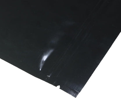 QQ Studio Double-Sided Metallic Foil Locking Bag, 7.5x10cm (3x4), Durable Flat Style, Black