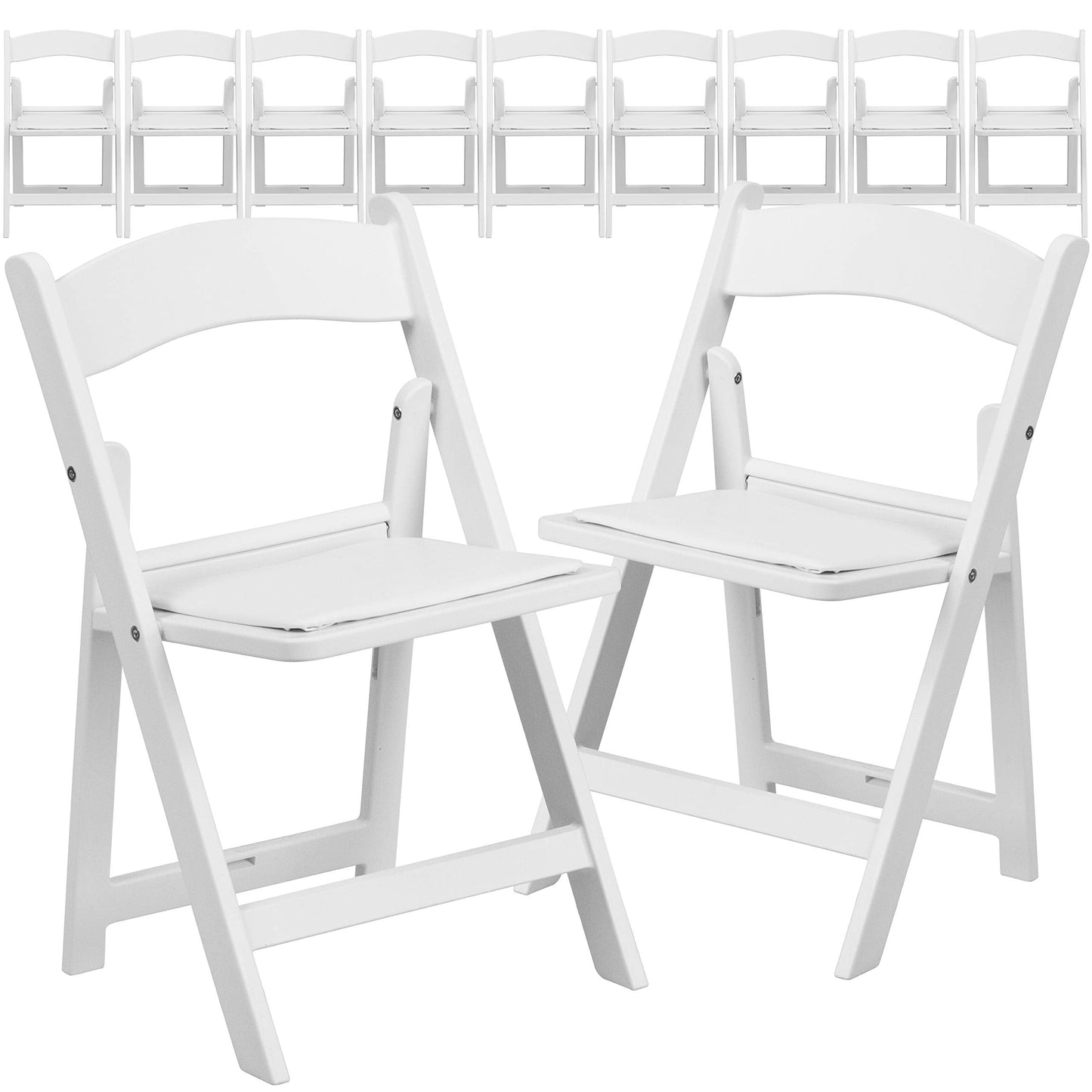 Flash Furniture Hercules Series Kids Padded Folding Chairs for Children, Children's Event Seats with 264-lb. Static Weight Capacity, Set of 11, White