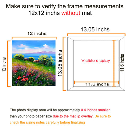 BESCRCL 12x12 Picture Frame Black Set of 6, Diamond Art Painting Frames Display Photo 10x10 or 12 x 12 without Mat, Wall Hanging Frame with Plexiglass