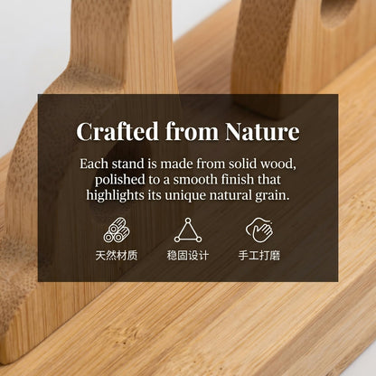 QIZUOLIFE Bamboo Fan Display Stand, Sturdy Holder for Chinese Tuan Shan, Embroidery Round Fan, Elegant Desktop Decor Stand