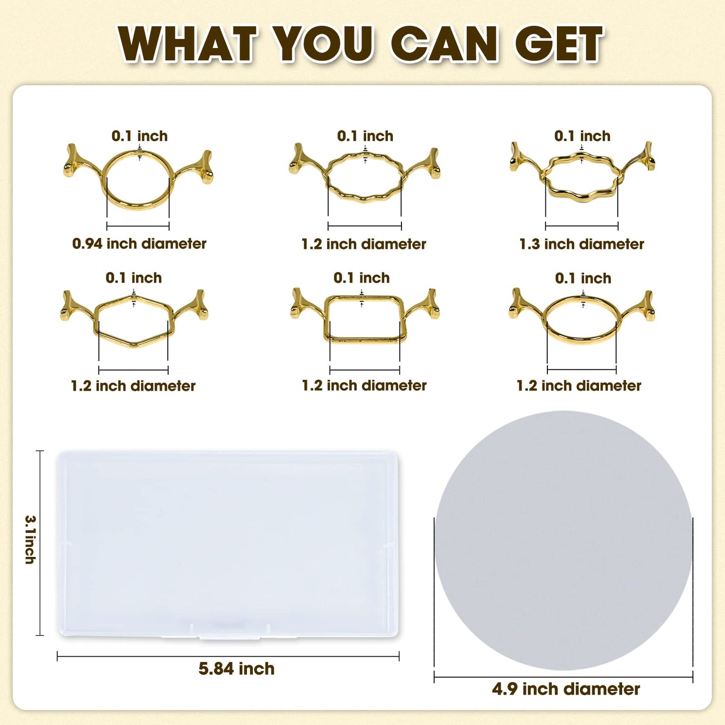 Yelsky 6PC Metal Wax Seal Kit with Round Flower Oval Square Hexagonal Mold Shapes for Stamp, Silicone Mat for Sealing, Wax Mold for Wedding, Valentine's Day Cards/Letters