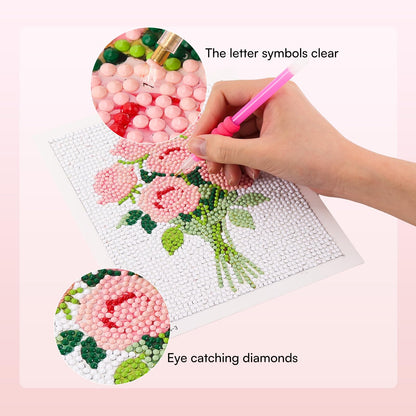 Caydo 12 Pack Flower Themed Diamond Painting Kits for Adults - Full Drill 5D DIY Paint Gem Art - A Relaxing Craft for Home Wall Decor(6x6inch)