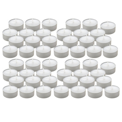 Tea Light Candles, 50‑Count – 4.5‑Hour Long‑Burning White Tealights for Warmers – Non‑Toxic, Smokeless & Soot‑Free Unscented Candles for Parties, Décor & Shabbat