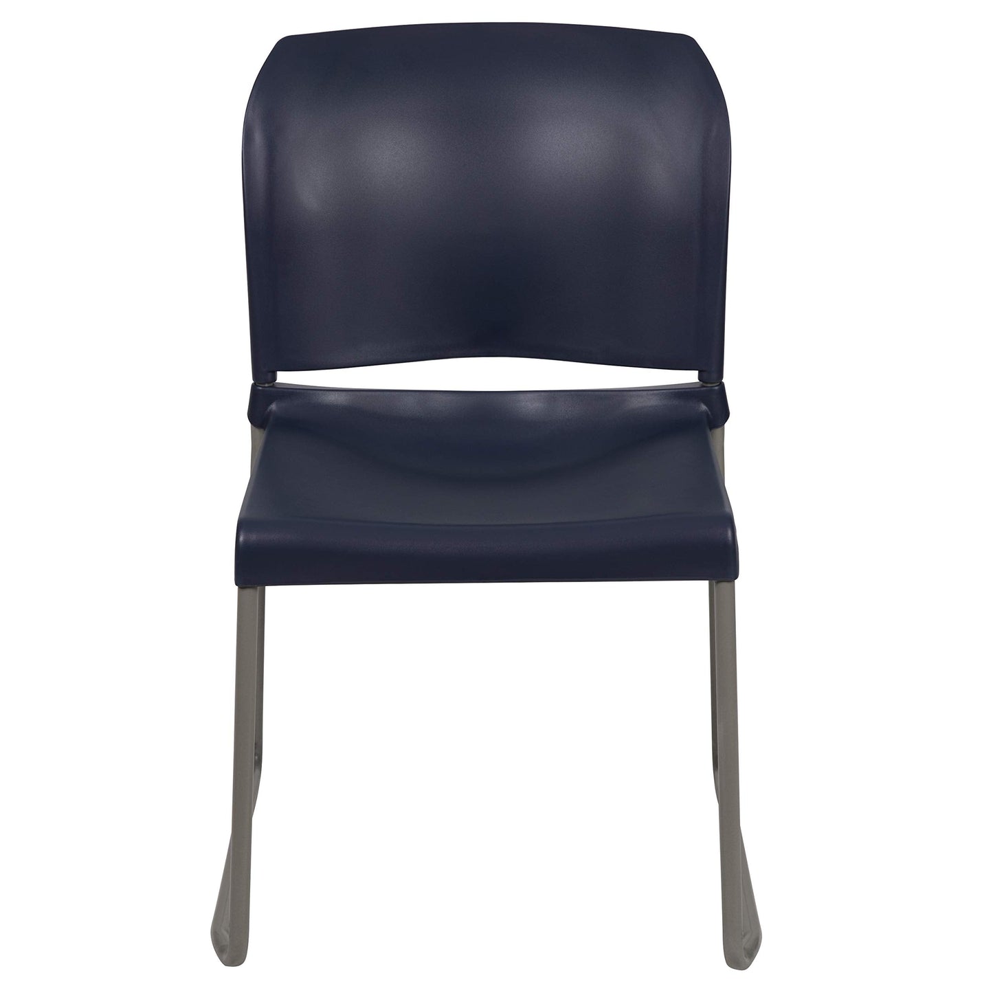 Flash Furniture Hercules Series Contoured Stacking Chairs for Waiting Rooms and Offices, Ergonomic Lobby Chairs with Curved Back, Set of 5, Navy