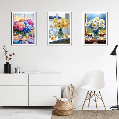 DOZEEZOP 6 Pack 5D Diamond Painting Kits for Adults, Diamond Art Kits for Adults Beginners of All Ages, Round Full Drill Arts and Crafts Gems Home Wall Decor 12x16 Inches Flowers