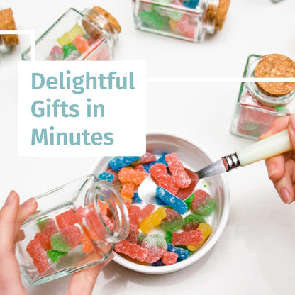 12 Pack Empty Candle Jars, 100ml Mini Square Glass Bottles with Stoppers, Mini Jars w/Cork Lids for Crafting Candles, Wedding Favours & Potions