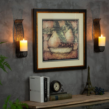 Sziqiqi Wall Candle Holder Decorative Candle Sconces - Wall-Mount Pillar Candles Holders for Living Room, Bathroom, Farmhouse, Wedding - Set of 2