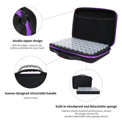 Douorgan Diamond Painting Storage Containers 60 Slots Accessories and Tools Portable Diamond Painting Organizer Shockproof Diamond Art Storage Case Jewelry Beads Storage Box